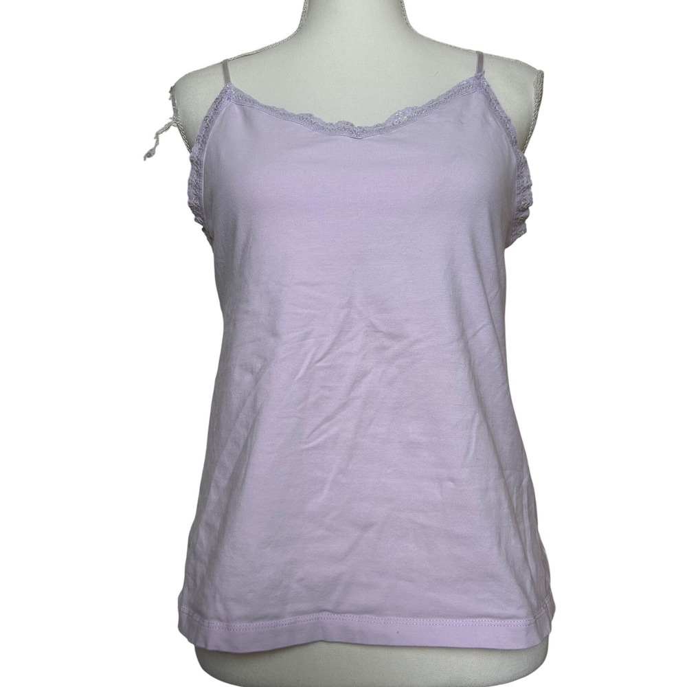 Y2K‎ Esprit Women's Light Purple Lilac Lace Trim Cami Tank Top XL